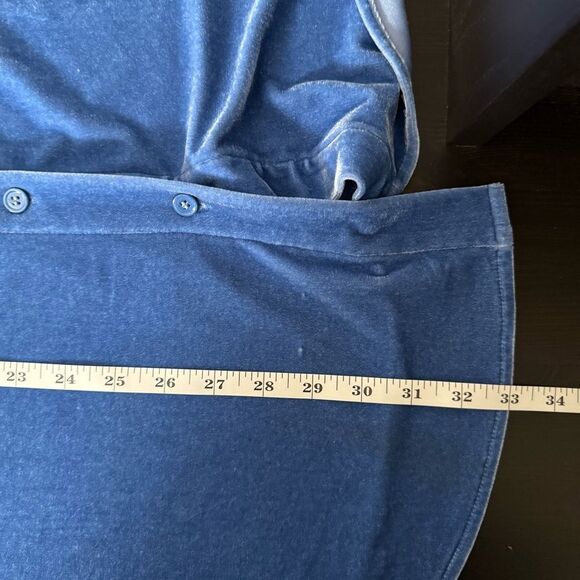 Soft Surroundings Boyfriend Shirt Womens Sz M Blue Velvet Long Sleeve Button Up - Picture 13 of 13